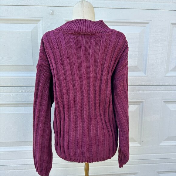 Bassiri L/S V-Neck Plum Sweater 627